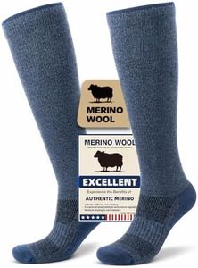 Iambamboo Merino Wool Compression Socks for Women & Men, 20-30 mmHg Knee High Dryarn Socks for Flying, Travel, Running S/M (Light Blue)