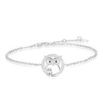 YZSFMZGE Owl Anklet for Women 925 Sterling Silver Adjustable Owl Ankle Bracelet (Large Bracelet)