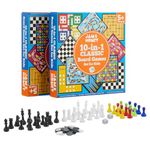 Amazon Brand – Jam & Honey 10-in-1 Classic Board Games for Smart Kids|Chess,Ludo,Snakes & Ladders,Checkers & More|Boosts Decision Making,Strategic Thinking & Problem Solving|Ages 5+ Years(Multicolor)