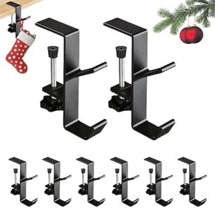 Garland and Stocking Mantel Hangers, 2024 Upgraded Multipurpose Adjustable Desk Clamp Hooks 2 in 1 Christmas Decoration Adjustable Mantel Hooks (Black, 8pcs)