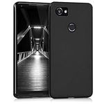 kwmobile Case Compatible with Google Pixel 2 XL Case - Soft Slim Protective TPU Silicone Cover - Black Matte