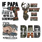 4Pcs Father‘s Day Iron On Decals for Clothing Best Dad Ever Iron On Patches DIY Heat Transfer Stickers for T-Shirt Jean Appliques