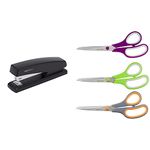 Amazon Basics Stapler (3-Pack) + Amazon Basics Multipurpose Office Scissors (3-Pack)