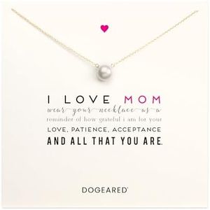 Dogeared I Love Mom Pearl Necklace, One Size