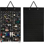 WUBAYI Earring Organizer Hanging Jewellery Organiser Stand， Holds Up To 300 Pairs ，Soft Felt Wall Mount Earring Display Holder Stud Earrings Organizer for Women Girls (black)