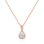 Philip Jones Rose Gold Plated Solitaire Twist Necklace Created with Zircondia® Crystals