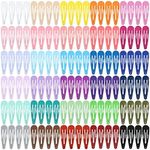 Cinaci 120 Pack in 30 Assorted Candy Color Anti-slip 2" DIY Metal Snap Hair Clips Barrettes Hair Accessories for Toddlers Kids Teens little Girls Women