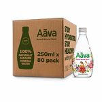 Aava Natural Mineral Water 250 ml Glass Bottle (Naturally Alkaline ; Origin Aravalli Range; pH 8+; Benefits of Calcium and Magnesium) (Pack of 80)