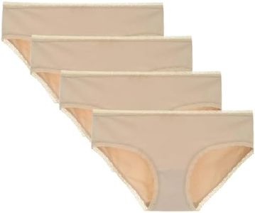 LIQQY Women's Cotton Underwear Lace Trim Hipster Breathable Panties Ladies Underwear Multipack