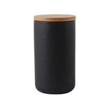 YYW Ceramic Food Storage Jar Containers Kitchen Canisters with Airtight Seal Lid for Coffee Beans Sugar Spices (Black, Large)