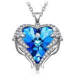 Kate Lynn Christmas Gifts for Her Necklace for Women Love Heart Pendant Gifts Crystal Angel Wings Necklace Birthday Gifts for Women Mum Wife Girlfriend Her Ladies Gifts Jewellery Box