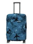 BIGWING Plane Print Polyester Fabric (28' Inch) Large Size Protective Hard Luggage Trolley Bag Cover (Fits Only On Fiber/Plastic Trolley Bag)