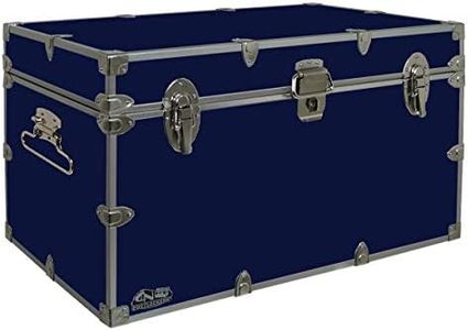 C&N Footlockers - XL Graduate Storage Trunk - Made in the USA - STEEL Footlocker for College Dorm Room & Summer Camp - 32 x 18 x 18.5 Inches (Navy)