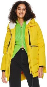 Orolay Women's Thickened Winter Hooded Down Puffer Jacket Yellow 3X