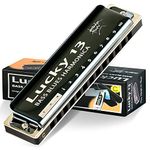 East top Lucky 13 Bass Plus Blues Harmonica 13 Holes Diatonic Harp Mouth Organ Professional Richter harmonica C key for Adults
