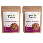 Nutty Organics Almonds Mamra - 1KG (Grade A ++ Nuts, Premium,Rich In Oil, Imported) Richest Natural Source of Vitamins, Magnesium & Protien | Special Mamra Badam Giri (500 GM*2)