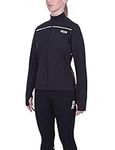 TCA Women's Thermal Cycling Running Jacket Reflective Breathable Windproof Jacket with Zip Pockets - Black Stealth, M