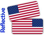 (Pair) REFLECTIVE American Flags Ha