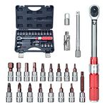 Zoomtools 1/4-Inch Drive Click Torque Wrench Set, Dual-Direction Adjustable, 72-Tooth Torque Wrench with Buckle (20-200IN.LB/ 2.26-22.6Nm),Bicycle Torque Wrench Set