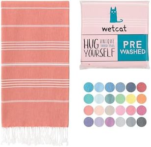 WETCAT Turkish Beach Towel Oversized 38x71 100% Cotton Sand Free Quick Dry Swim Extra Large Light Travel for Adults Gifts Accessories - Dark Coral