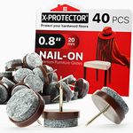 Nail-on Felt Pads X-PROTECTOR 40 PCS - 0.8" Felt Furniture Pads - Felt Chair Pads for Hardwood Floors - Floor Protectors for Furniture Legs - Best Furniture Sliders for Hardwood Floors (20mm)!