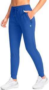 G Gradual Women's Joggers Pants with Zipper Pockets Tapered Running Sweatpants for Women Lounge, Jogging(Royal Blue,S)