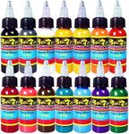 Solong Tattoo® 14 Colors Tattoo Ink Kit Pigment Set 1oz (30ml) Professional Tattoo Supply for Tattoo Kit TI301-30-14