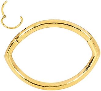 365 SLEEPERS 316L Surgical Steel 16G 8mm 10mm Oval Hinged Hoop Segment Nose Ring Helix Tragus Septum Unisex Earring Body Piercing Jewelry