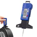 Tread Depth Gauge, 0-25.4mm/Inch Digital Tire Tread Depth Checker, Portable Tyre Depth Measuring Tool with LCD Display for Cars, Trucks, Motorcycles (Blue)