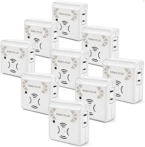 Riddex Sonic Plus Ultrasonic Pest Repeller, Plug in with Outlets for Indoor Use - Insect Repellent - Bug Repellents for Home Defense - Protect Against Rodents and Insects, Chemical Free (9 Pack White)