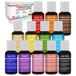12 Color-US Cake Supply by Chefmaster Liqua-Gel Paste Cake Color Set - The 12 Most Popular Colors in 0.75 fl. oz. (20ml) Bottles
