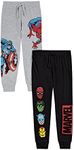 Marvel Boys Jogging Bottoms Pack of 2, 2PK Tracksuit Bottoms, Spiderman Captain America Hulk Merchandise (4-5 Years) Black