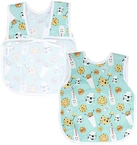 BapronBaby Cookies & Milk Bapron - No Neck Tie Safer Bib for Baby & Toddler - Soft Waterproof Stain Resistant - Machine Washable - Sz Baby/Toddler 6m-3T