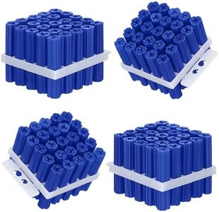 Lineshading 100 Pcs Expanding Plastic Concrete Anchors Screw Anchors Drywall Wall Expansion Pipe for Hollow Walls Tile Cement Bolt Expansion Tube (Blue, 5/16" X 1-1/2" for #14 Screw or 1/4 Lag Screw)