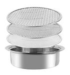 Dirt Garden Sieve Soil Sifter - Stainless Stackable Sifting Pan Soil Sand Sieve,Soil Sieve kit Contain 3 Sieve Mesh Filter,Metal Dirt Sifter for Trapping,Beach Sand Sifter,with Bonsai Soil.