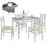 VECELO Dining Table with 4 Chairs [