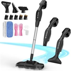 Let'Steam 17 in 1 Steam Mop with Detachable Handheld Steam Cleaner, Powerful Steam Mops for Floor Cleaning Hardwood, Laminate Floor, Tiles and Grout, Dual- Rod Design Steamer with 2 Modes