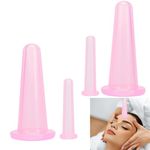 4Pcs Facial Cupping Set for Face,Pink Silicone Massage Face Cupping Kit for Facemassage,Anti-Aging Neck Therapy Massager Tools,Suction Vacuum Cups,Skin Toning Care Tool,Food Grade Materials Kits