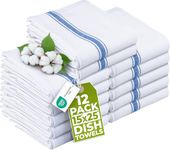 Utopia Towels Kitchen Dish Towels - 100% Cotton Dish Towels - Reusable Cleaning Kitchen Towels - Super Absorbent - Washable Dish Towels - 15 x 25 Inches (12-Pack, Blue)
