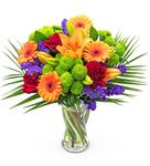 Joyful - Next Day Prime Delivery - Lily La Orange bouquet surrounded by Germinis, Carnations and Chrysanthemums - A Stunning Gift for any Occasion - Brighten someone's day with flowers.