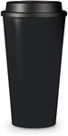 Reusable to Go Hot & Cold Beverage Tumbler - Double Wall with Sip Lid - 16oz. Capacity - Black