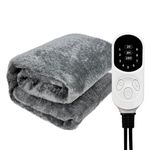 Ghzste Heated Car Blanket Car Heating Blanket 12V 48W Soft Warm Flannel Fast Heating Breathable Car Electric Blanket for Camping 100x75cm