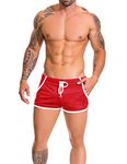 Alivebody Men's Mesh Athletic Shorts for Running Workout Swimming Quick Dry Lightweight Color Red Size L