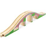 Wooden Brick Bridge 2-piece Toy Train Track Accessory Compatible with All Major Toy Train Brands by Conductor Carl