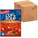 Batchelors Cup a Soup Tomato & Vegetable Instant Soup Sachets, 104 g Box (Pack of 9 Boxes - Each Contains 4 Sachets)