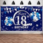 Blue Silver 18th Birthday Banner De