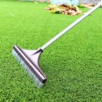 Premium Grass Blades - 32 to 52 inches Adjustable Steel Telescope Handle Artificial Turf Rake - Turf Rake for Artificial Grass, Lawn, Carpet, and Pet Hair Removal - Effortlessly Revitalize