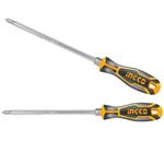 Ingco 2 IN 1 Screwdriver Set, CR-V | 6.35X160MM, PH2+SL6, Screwdriver Kit for Home Use, Screwdriver with Hanging Hole Design with 1pcs Interchangeable Handle