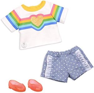 Glitter Girls GG50139Z Battat - Traje de Moda de Arco Iris a tu corazón - Ropa y Accesorios de muñeca de 14 Pulgadas para niños a Partir de 3 años - Juguetes para niños, sólido, Dorado