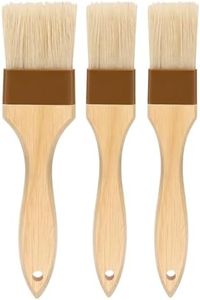 Pastry brush,Basting brush for Cooking,Natural Bristle BBQ Brush for Oil & Sauce,Wooden Handle Food Brush for Baking,Easy Clean Butter Brush,Durable Kitchen Culinary Utensil (1", 1 1/2 Inch,3 Pack)